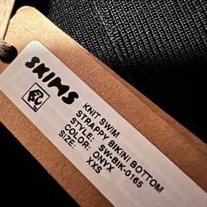 NWT Skims Swim Strappy Bikini Bottom in Black